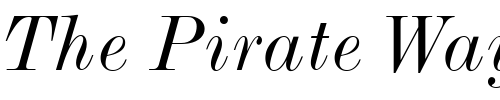 Font : ModernMT-Extended-Italic Custom Text : The Pirate Way Test your own text here Click to download or to view this font on a tshirt that can be custom printed in Bali