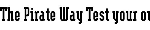 Font : ModulaSerifBlack-Medium Custom Text : The Pirate Way Test your own text here Click to download or to view this font on a tshirt that can be custom printed in Bali