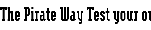 Font : ModulaSerifBlack-Regular Custom Text : The Pirate Way Test your own text here Click to download or to view this font on a tshirt that can be custom printed in Bali