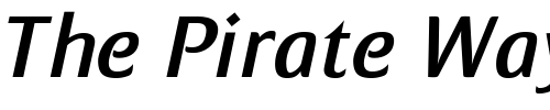 Font : MondialPlus-Demi-Italic-PDF Custom Text : The Pirate Way Test your own text here Click to download or to view this font on a tshirt that can be custom printed in Bali