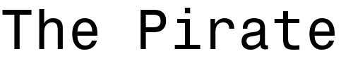 Font : Monospace-821-Greek-BT Custom Text : The Pirate Way Test your own text here Click to download or to view this font on a tshirt that can be custom printed in Bali
