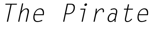 Font : Monospaced-Italic Custom Text : The Pirate Way Test your own text here Click to download or to view this font on a tshirt that can be custom printed in Bali