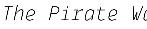 Font : MonoxExtraLightItalic Custom Text : The Pirate Way Test your own text here Click to download or to view this font on a tshirt that can be custom printed in Bali