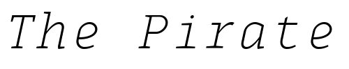 Font : MonoxSerifExtraLightItalic Custom Text : The Pirate Way Test your own text here Click to download or to view this font on a tshirt that can be custom printed in Bali
