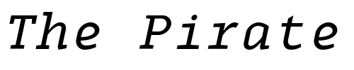 Font : MonoxSerifRegularItalic Custom Text : The Pirate Way Test your own text here Click to download or to view this font on a tshirt that can be custom printed in Bali
