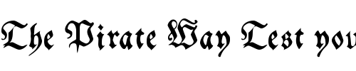 Font : MyElectronicSchwabach Custom Text : The Pirate Way Test your own text here Click to download or to view this font on a tshirt that can be custom printed in Bali
