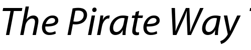 Font : Myriad-MM-Italic Custom Text : The Pirate Way Test your own text here Click to download or to view this font on a tshirt that can be custom printed in Bali