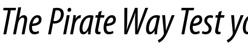 Font : MyriadCn-Italic Custom Text : The Pirate Way Test your own text here Click to download or to view this font on a tshirt that can be custom printed in Bali