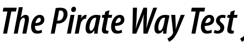 Font : MyriadCn-SemiBold-Italic Custom Text : The Pirate Way Test your own text here Click to download or to view this font on a tshirt that can be custom printed in Bali