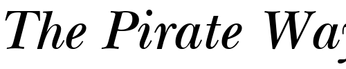 Font : NewBaskerville-SemiBoldItalic Custom Text : The Pirate Way Test your own text here Click to download or to view this font on a tshirt that can be custom printed in Bali