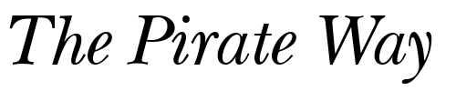 Font : NewBaskerville2-Italic Custom Text : The Pirate Way Test your own text here Click to download or to view this font on a tshirt that can be custom printed in Bali