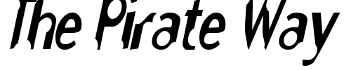 Font : NibblesCondensed-Oblique Custom Text : The Pirate Way Test your own text here Click to download or to view this font on a tshirt that can be custom printed in Bali