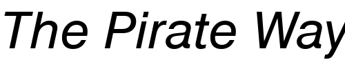 Font : NimbuSanDEE-Italic Custom Text : The Pirate Way Test your own text here Click to download or to view this font on a tshirt that can be custom printed in Bali