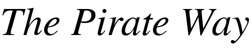 Font : NimbusRomNo9L-Italic Custom Text : The Pirate Way Test your own text here Click to download or to view this font on a tshirt that can be custom printed in Bali