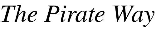 Font : NimbusRomNo9LTU-Italic Custom Text : The Pirate Way Test your own text here Click to download or to view this font on a tshirt that can be custom printed in Bali