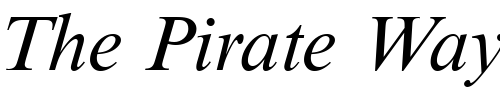 Font : NimbusRomNo9T-Italic Custom Text : The Pirate Way Test your own text here Click to download or to view this font on a tshirt that can be custom printed in Bali