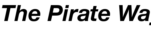 Font : NimbusSanNovT-Bold-Italic Custom Text : The Pirate Way Test your own text here Click to download or to view this font on a tshirt that can be custom printed in Bali