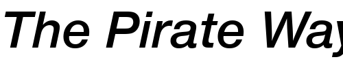 Font : NimbusSanNovTSemBol-Italic Custom Text : The Pirate Way Test your own text here Click to download or to view this font on a tshirt that can be custom printed in Bali