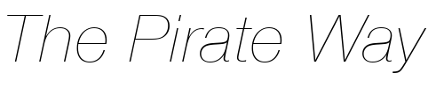 Font : NimbusSanNovTUltLig-Italic Custom Text : The Pirate Way Test your own text here Click to download or to view this font on a tshirt that can be custom printed in Bali