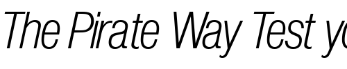 Font : NimbusSanPEELigCon-Italic Custom Text : The Pirate Way Test your own text here Click to download or to view this font on a tshirt that can be custom printed in Bali