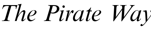 Font : Nimbus_Roman_Becker_No9T_Italic Custom Text : The Pirate Way Test your own text here Click to download or to view this font on a tshirt that can be custom printed in Bali