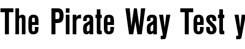 Font : Nimbus_Sans_Becker_DCon_Bold Custom Text : The Pirate Way Test your own text here Click to download or to view this font on a tshirt that can be custom printed in Bali