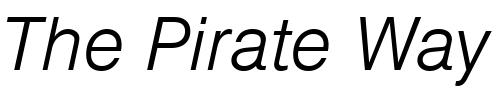 Font : Nimbus_Sans_Becker_DLig_Italic Custom Text : The Pirate Way Test your own text here Click to download or to view this font on a tshirt that can be custom printed in Bali