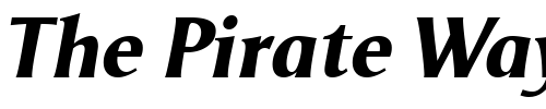Font : Odense-XBold-Italic Custom Text : The Pirate Way Test your own text here Click to download or to view this font on a tshirt that can be custom printed in Bali