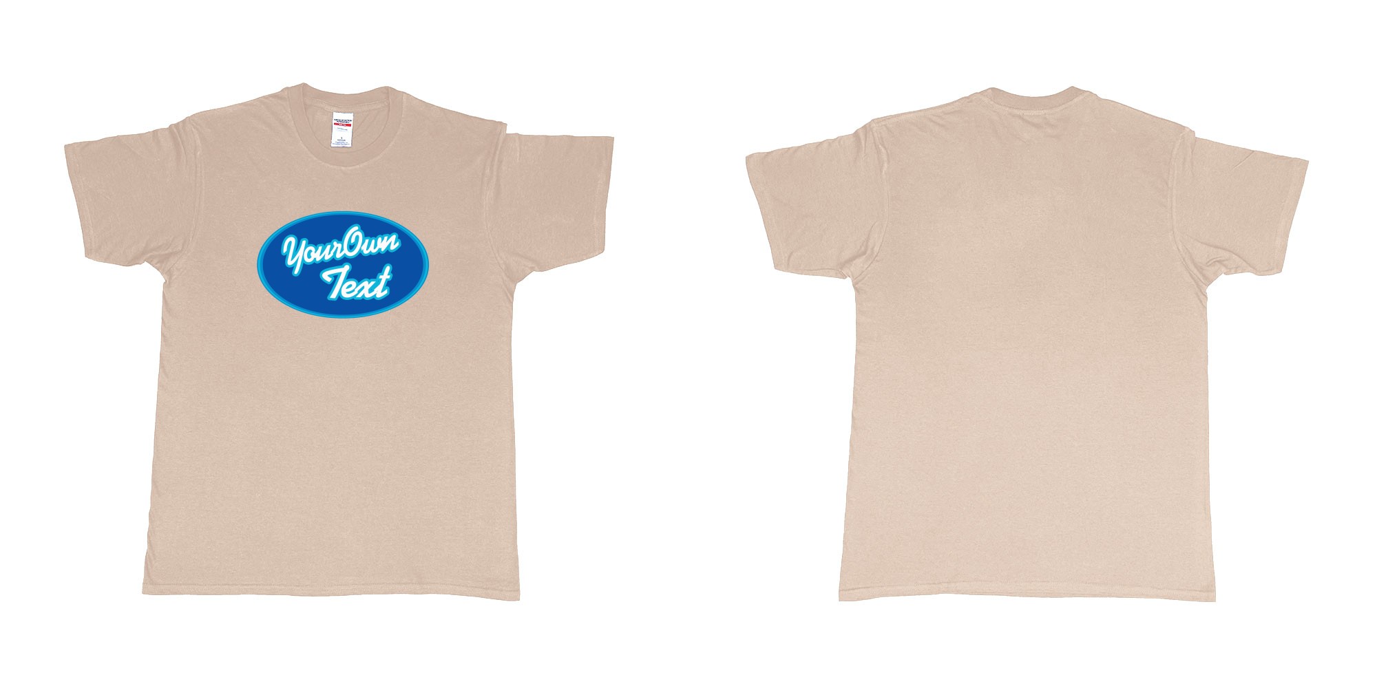 Custom tshirt design America got talent in fabric color sand choice your own text made in Bali by The Pirate Way