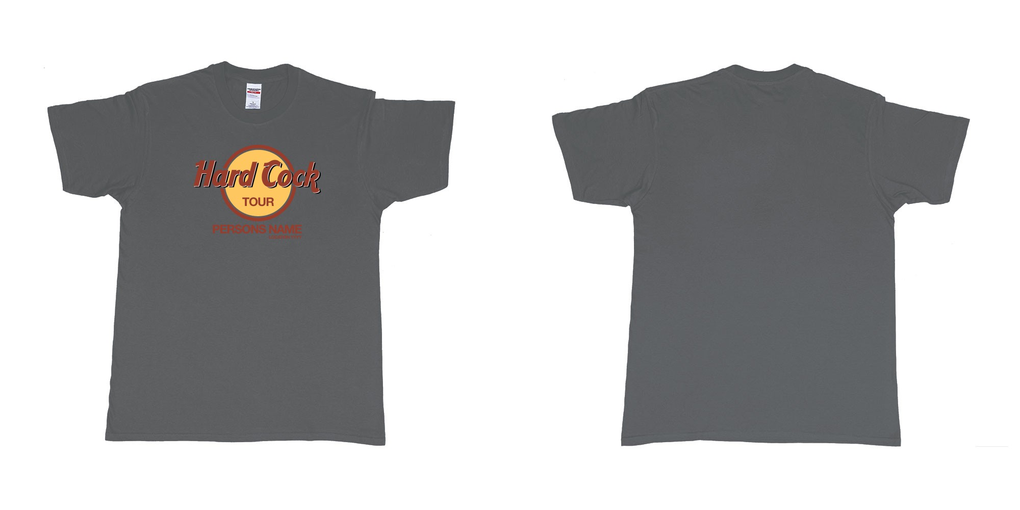 Custom tshirt design Hard Rock Cock in fabric color charcoal choice your own text made in Bali by The Pirate Way