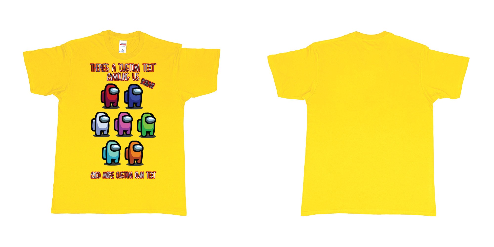 Custom tshirt design among us impostor trust no one custom text print tshirt in fabric color daisy choice your own text made in Bali by The Pirate Way