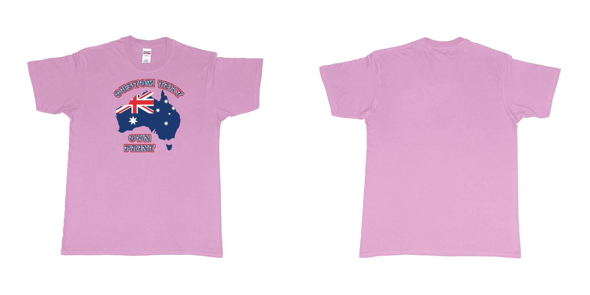 Custom tshirt design australia best custom tshirt print bali in fabric color light-pink choice your own text made in Bali by The Pirate Way