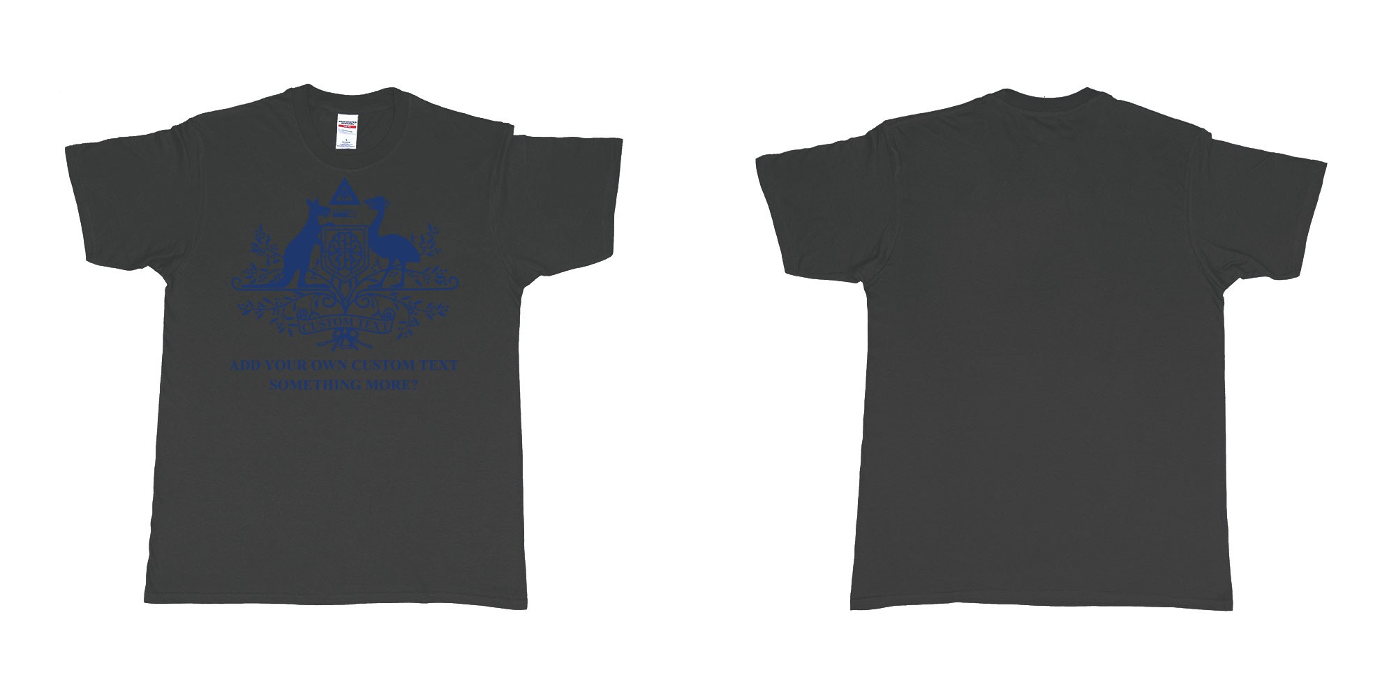 Custom tshirt design australian government crest of arms illuminati cctv brain jail in fabric color black choice your own text made in Bali by The Pirate Way