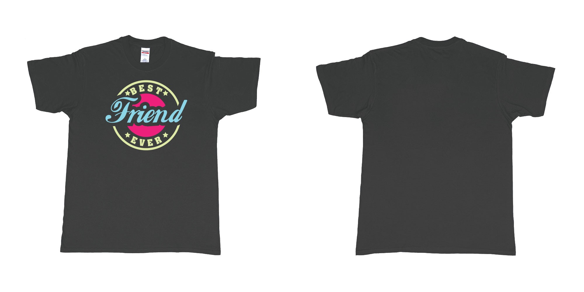 Custom tshirt design best friend ever in fabric color black choice your own text made in Bali by The Pirate Way