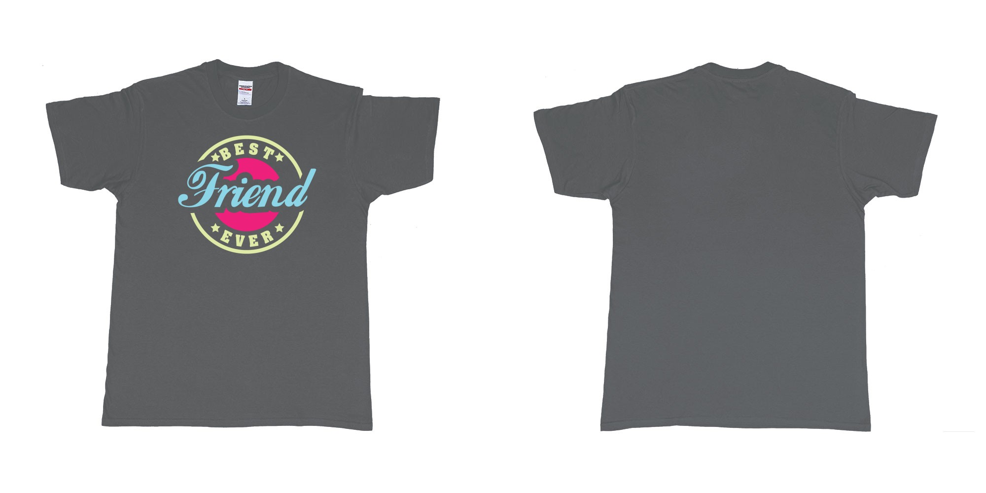 Custom tshirt design best friend ever in fabric color charcoal choice your own text made in Bali by The Pirate Way