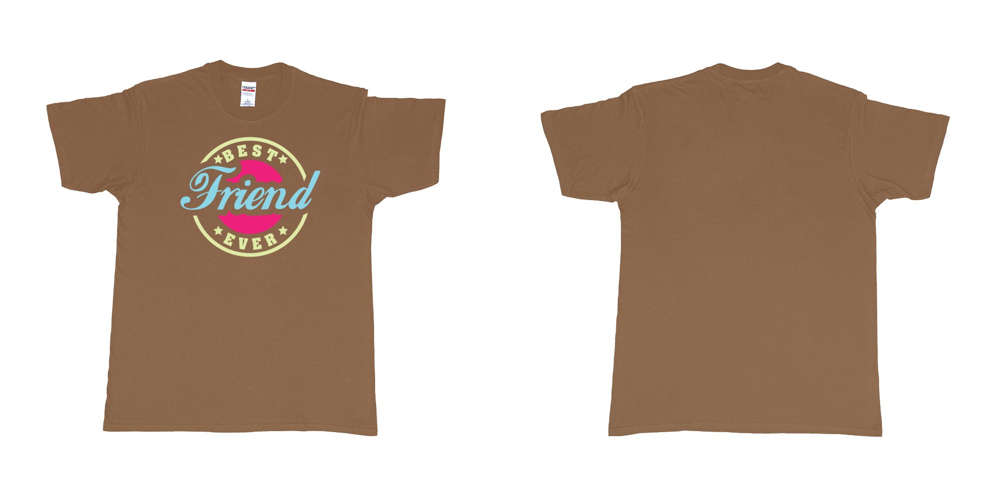 Custom tshirt design best friend ever in fabric color chestnut choice your own text made in Bali by The Pirate Way