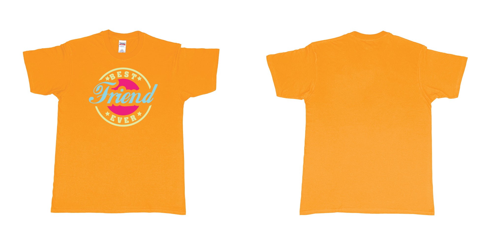 Custom tshirt design best friend ever in fabric color gold choice your own text made in Bali by The Pirate Way