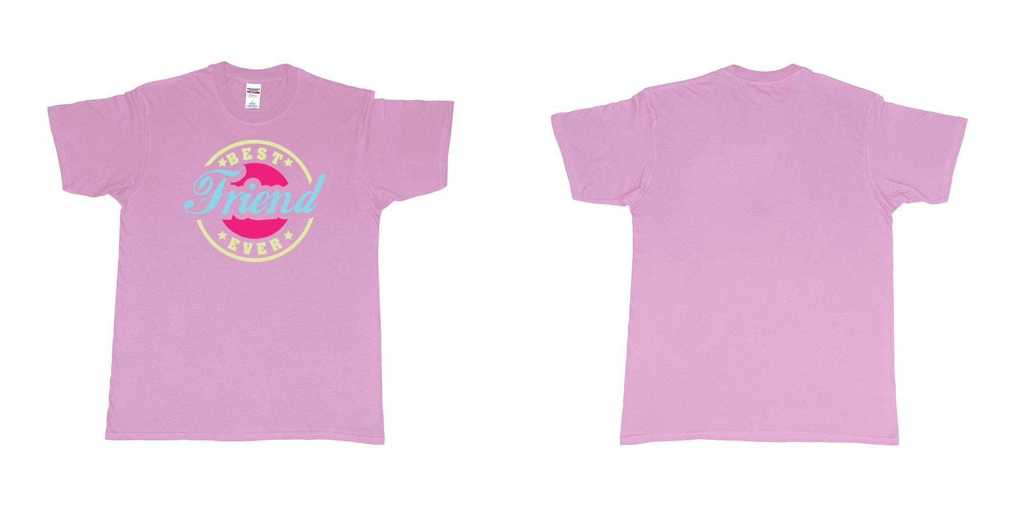 Custom tshirt design best friend ever in fabric color light-pink choice your own text made in Bali by The Pirate Way