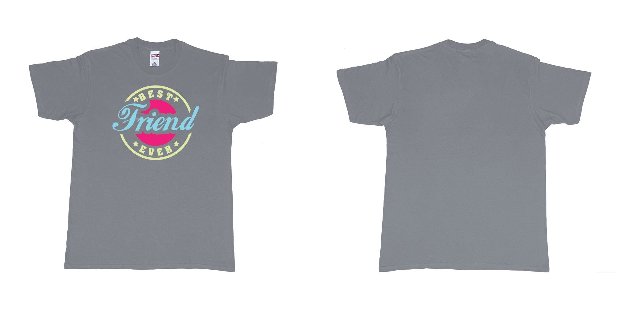 Custom tshirt design best friend ever in fabric color misty choice your own text made in Bali by The Pirate Way