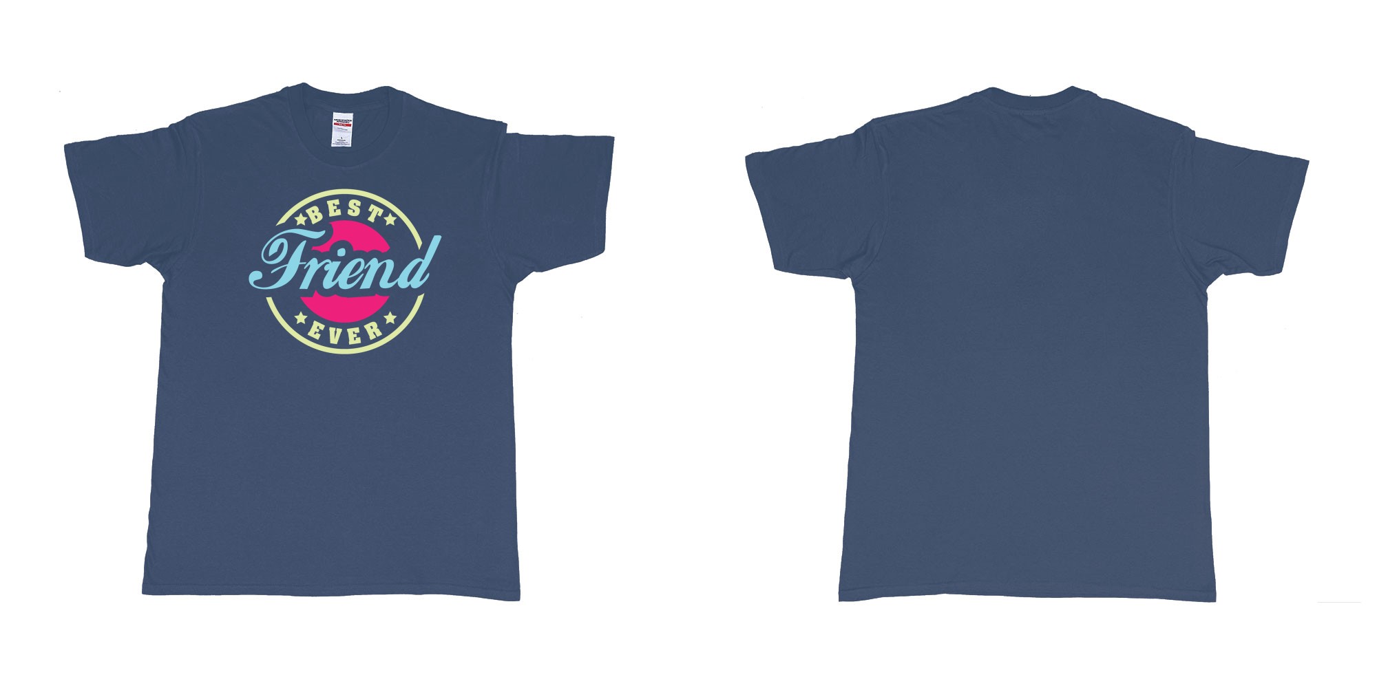 Custom tshirt design best friend ever in fabric color navy choice your own text made in Bali by The Pirate Way