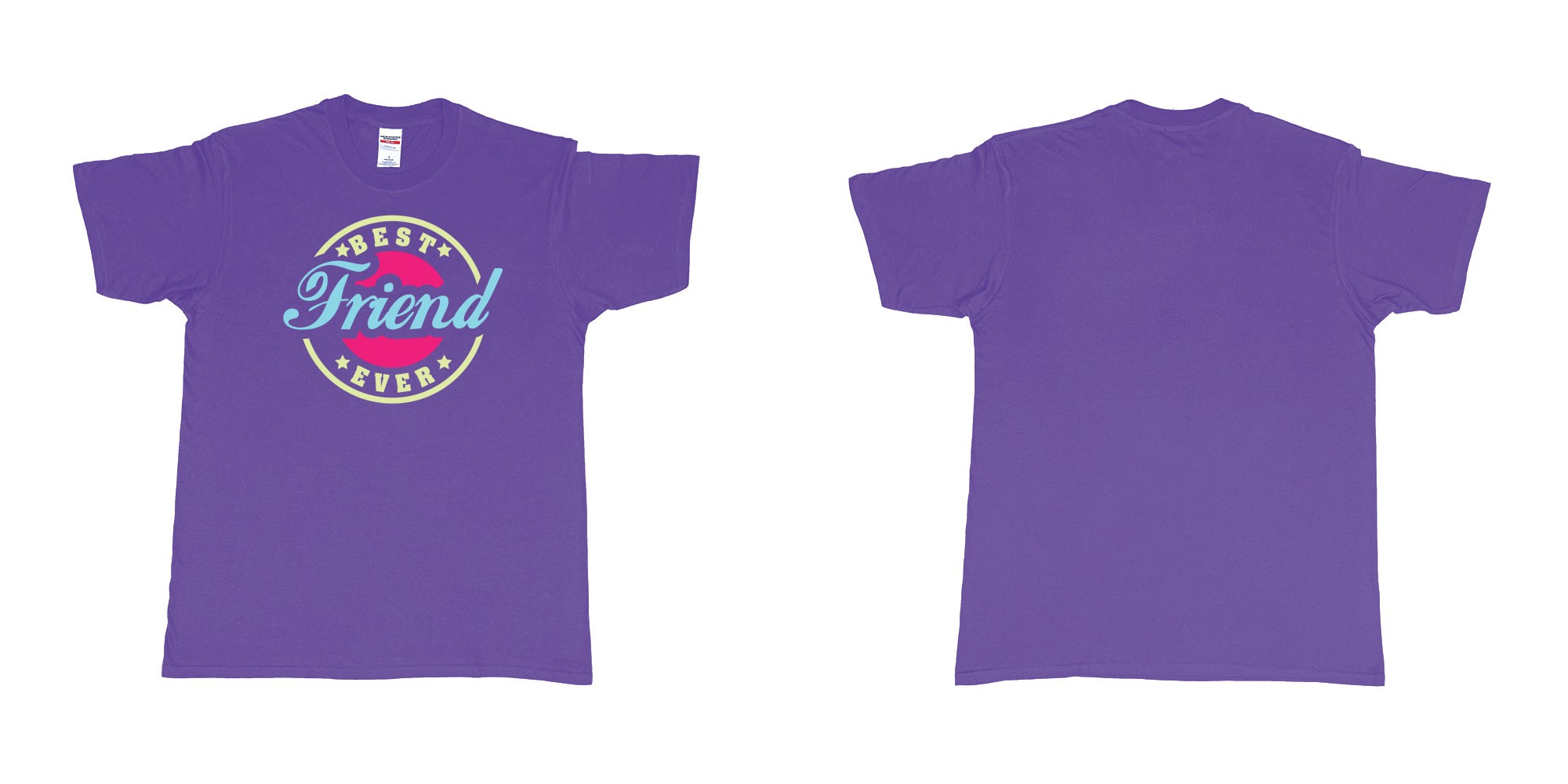 Custom tshirt design best friend ever in fabric color purple choice your own text made in Bali by The Pirate Way
