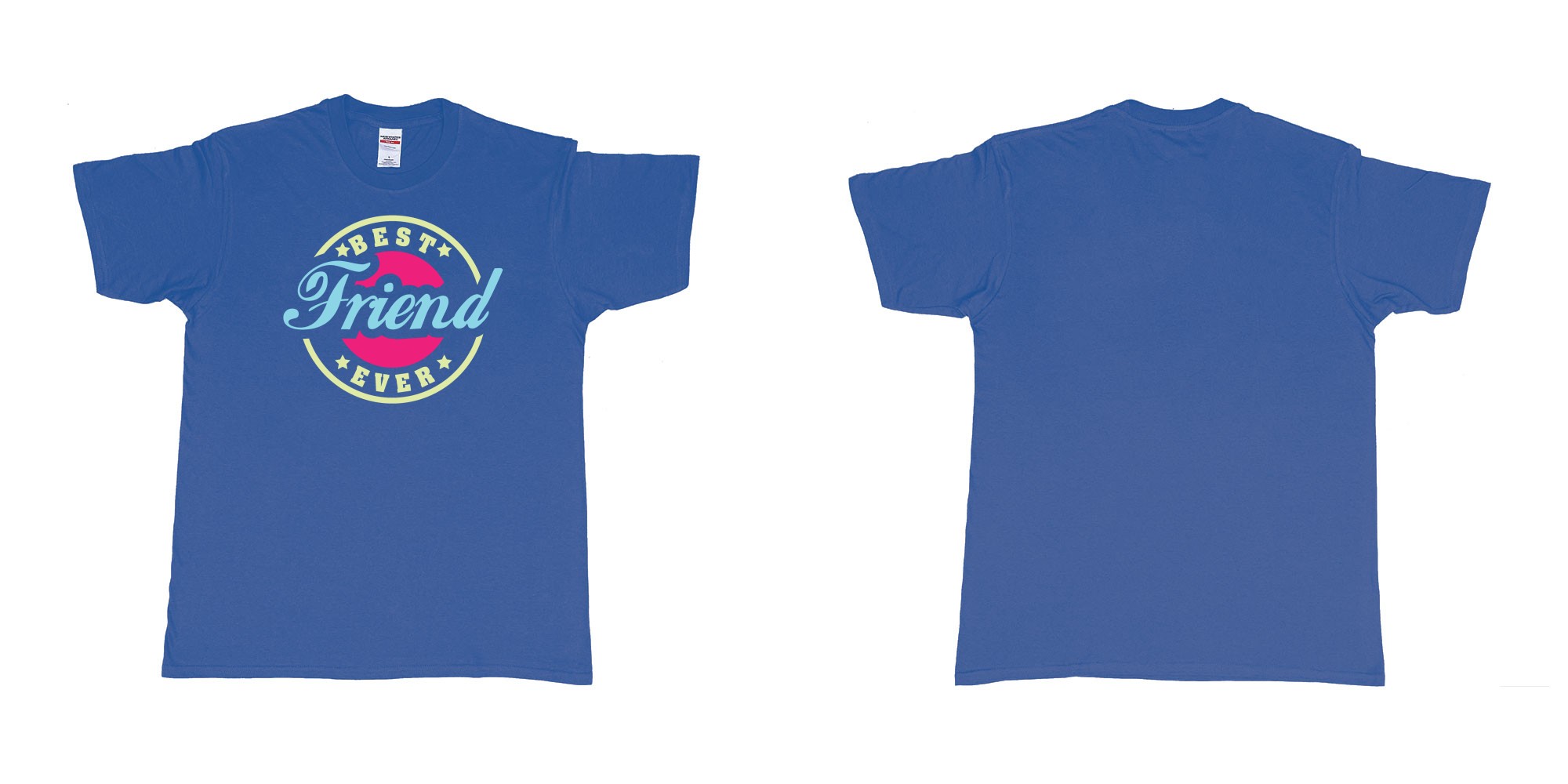Custom tshirt design best friend ever in fabric color royal-blue choice your own text made in Bali by The Pirate Way