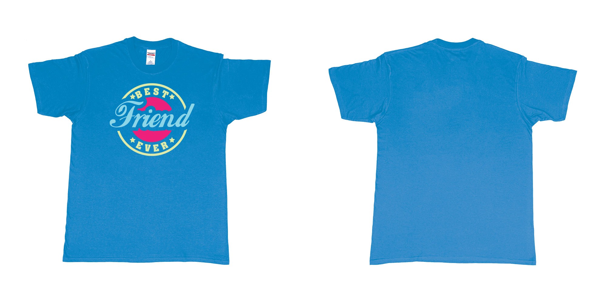 Custom tshirt design best friend ever in fabric color sapphire choice your own text made in Bali by The Pirate Way