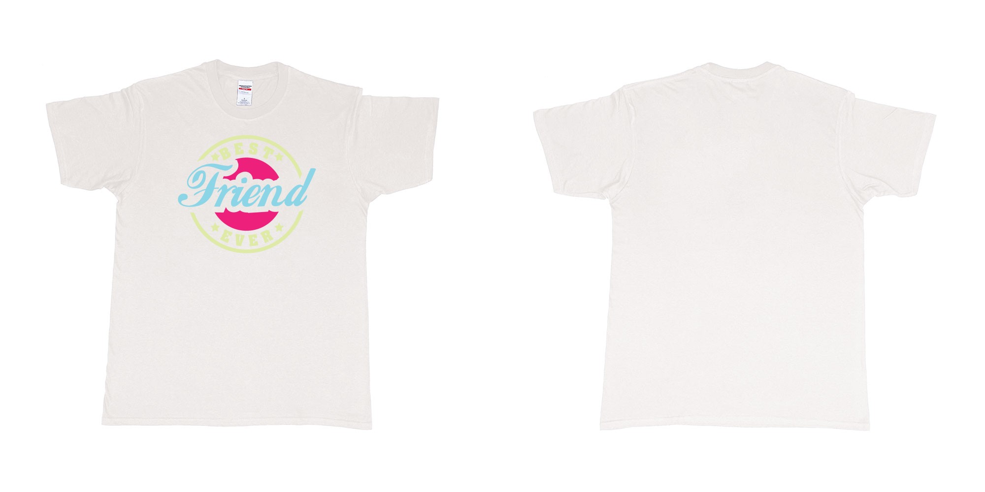 Custom tshirt design best friend ever in fabric color white choice your own text made in Bali by The Pirate Way