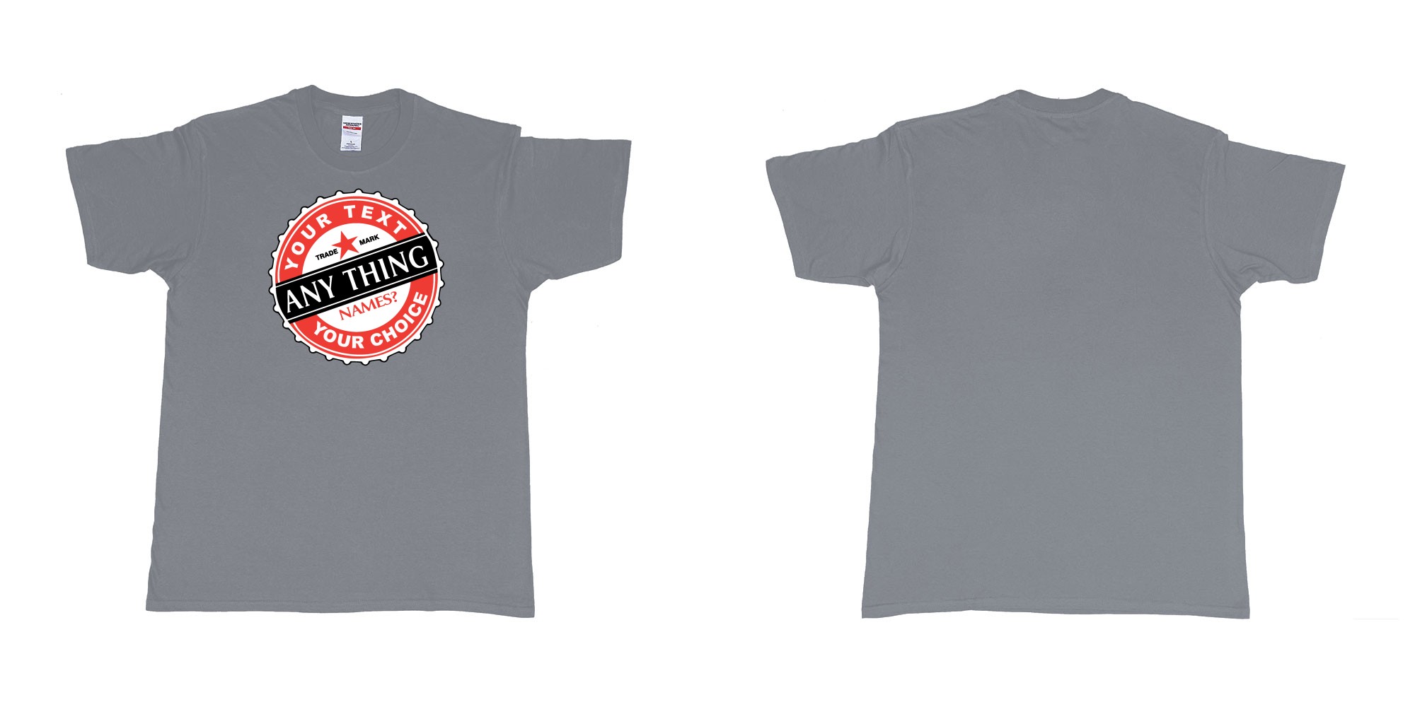 Custom tshirt design bintang in fabric color misty choice your own text made in Bali by The Pirate Way