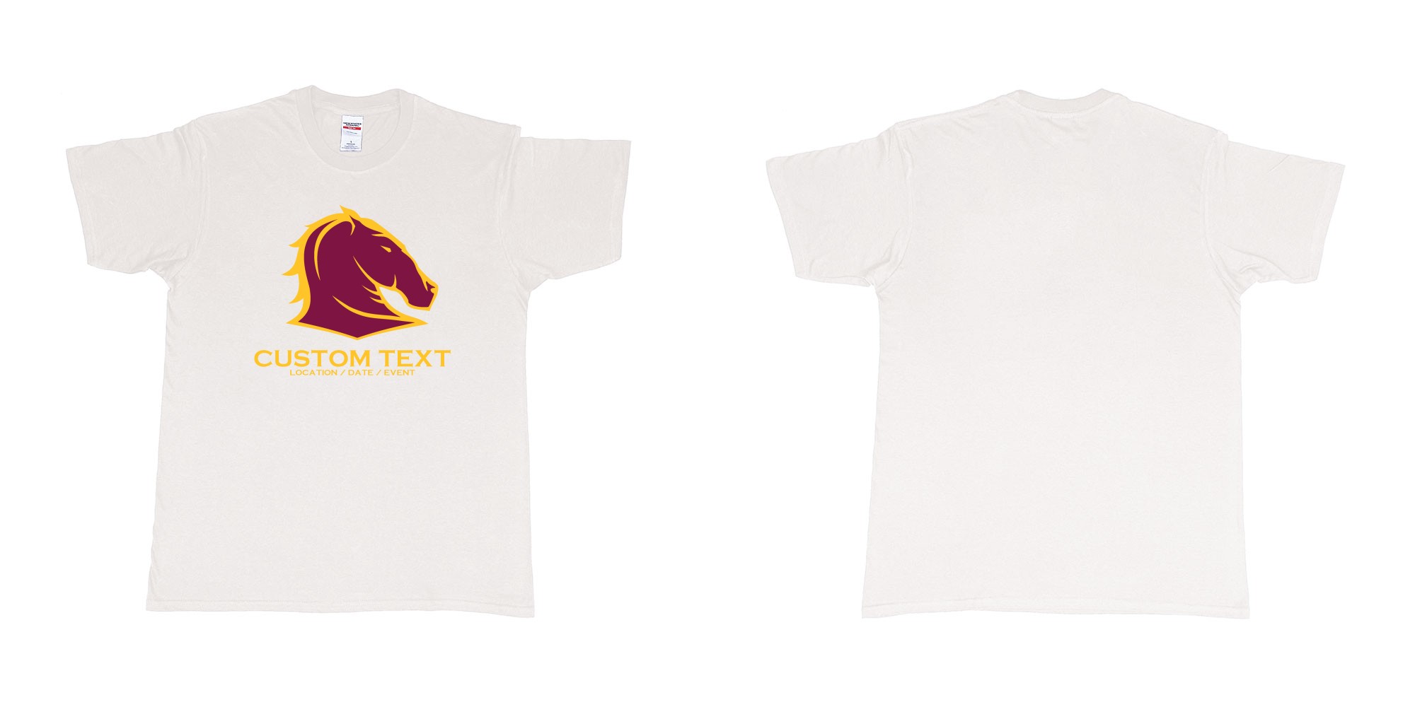 Custom tshirt design brisbane broncos australian professional rugby league football club queensland in fabric color white choice your own text made in Bali by The Pirate Way