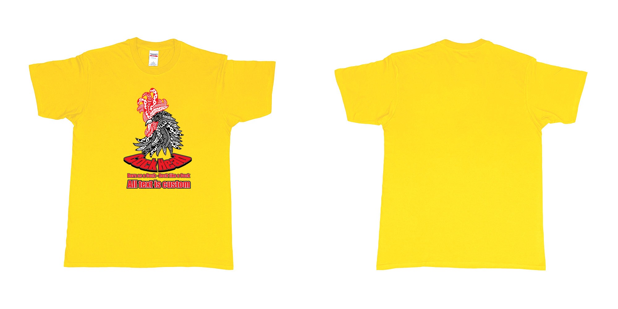 Custom tshirt design cock head rooster zodiac sign in fabric color daisy choice your own text made in Bali by The Pirate Way