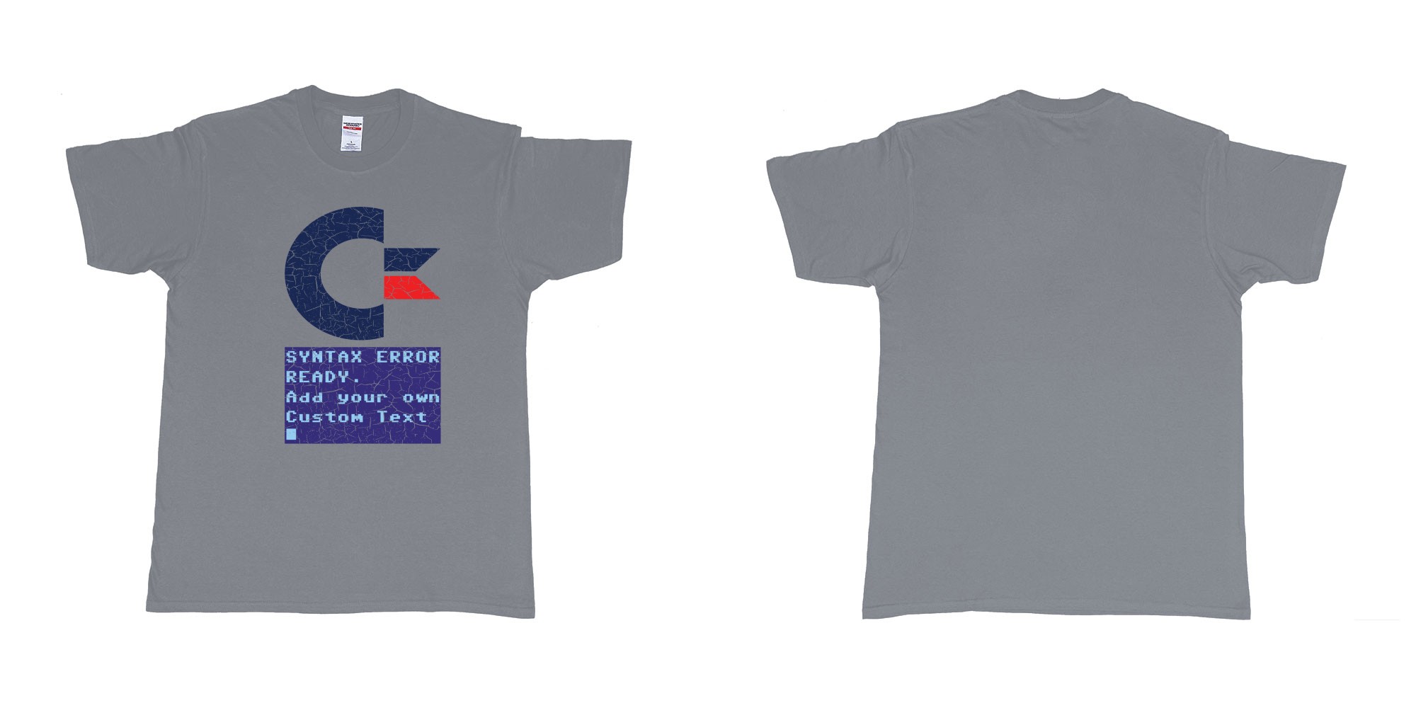 Custom tshirt design commandor 64 syntax error ready add own text printing tshirt bali in fabric color misty choice your own text made in Bali by The Pirate Way