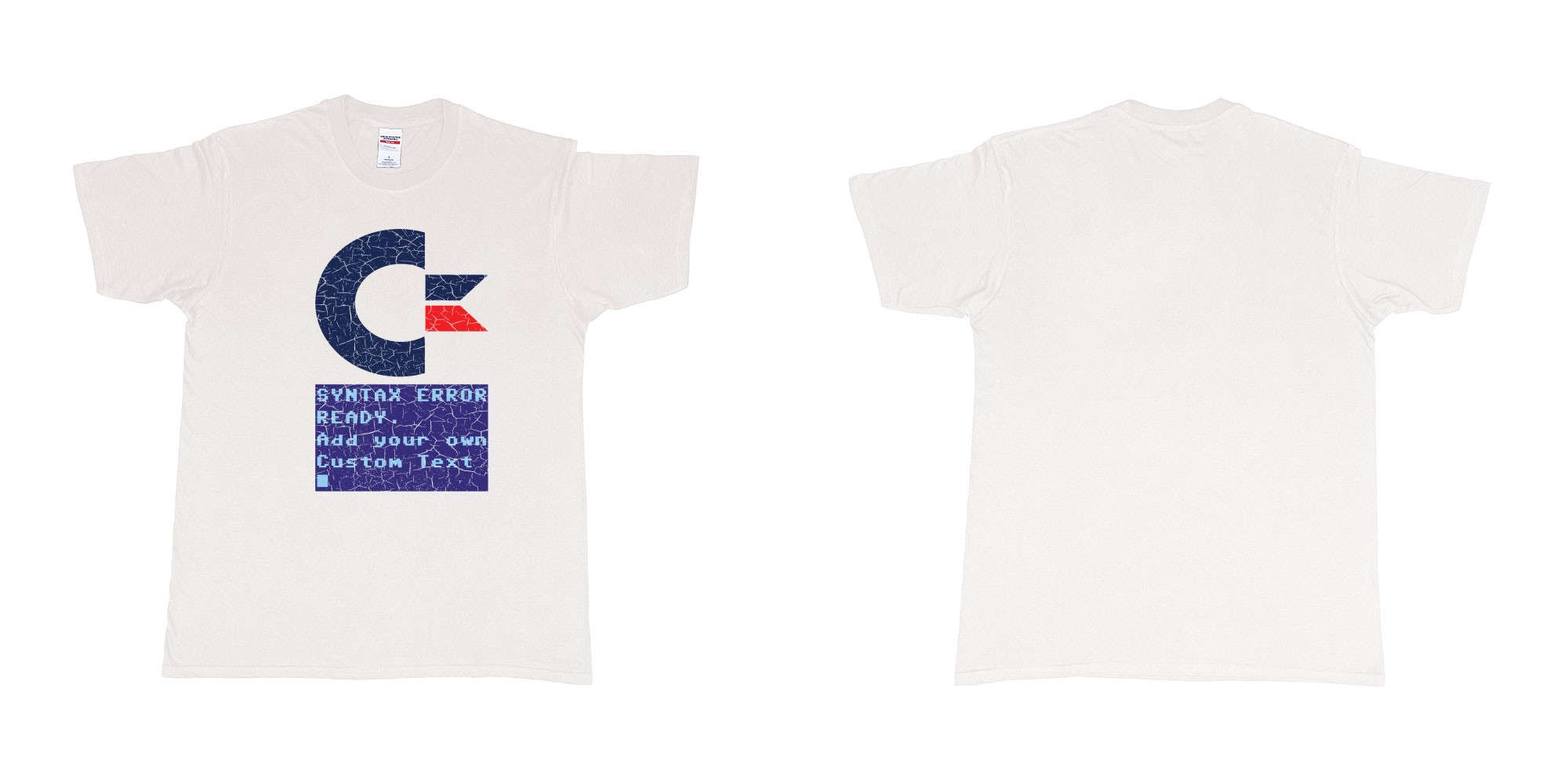 Custom tshirt design commandor 64 syntax error ready add own text printing tshirt bali in fabric color white choice your own text made in Bali by The Pirate Way