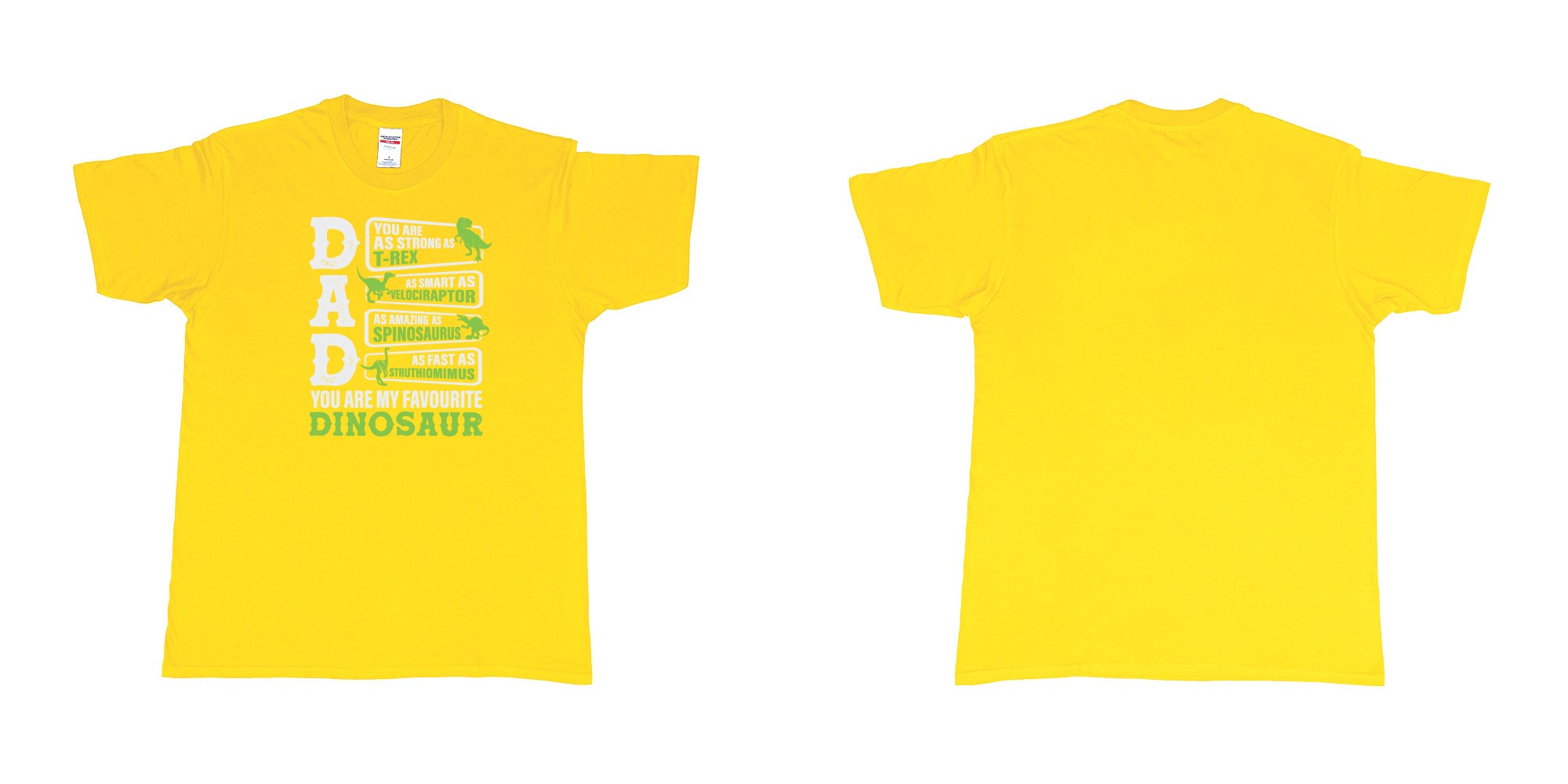 Custom tshirt design dad you are my favourite dinosaur in fabric color daisy choice your own text made in Bali by The Pirate Way